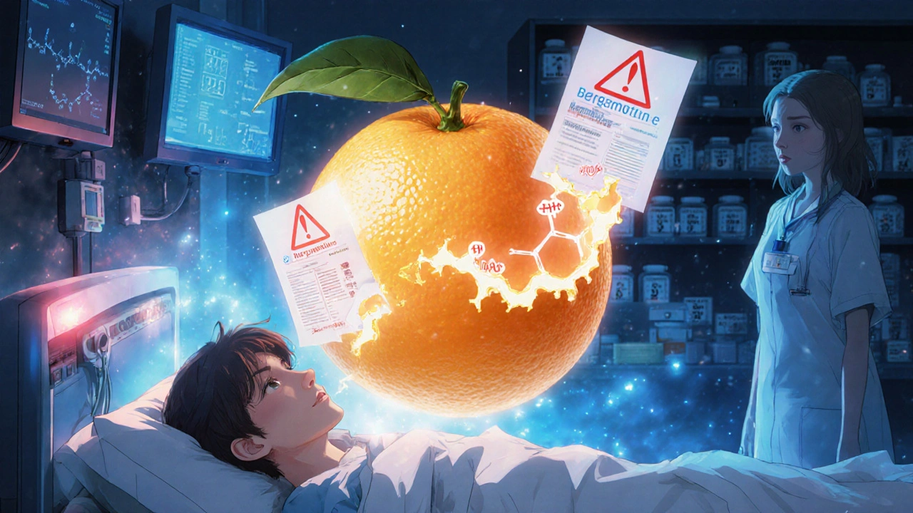 Un patient à l’hôpital est surplombé par des images fantômes d’agrumes amers qui augmentent les niveaux de médicaments dans son sang.