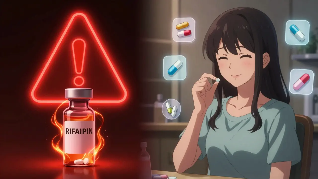 Scène contrastée : un antibiotique dangereux détruit les hormones contre un autre sans effet.