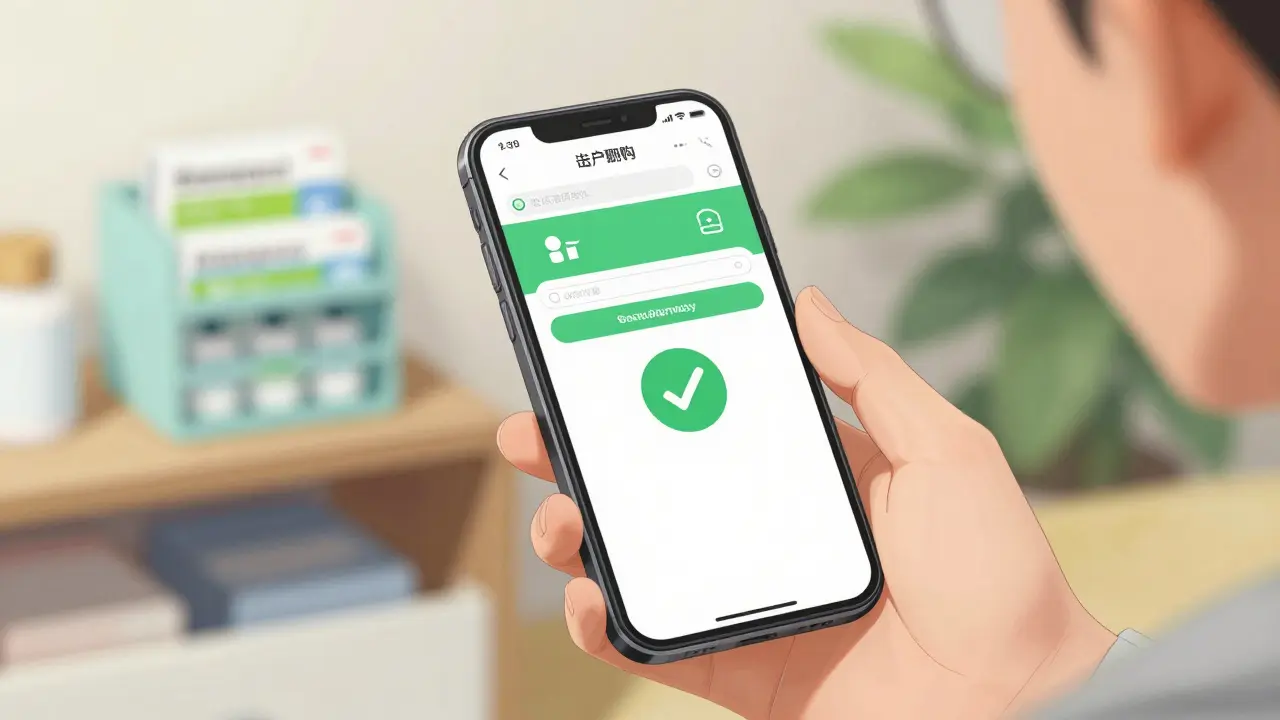 Une personne utilise un smartphone pour commander des médicaments en ligne en toute sécurité.
