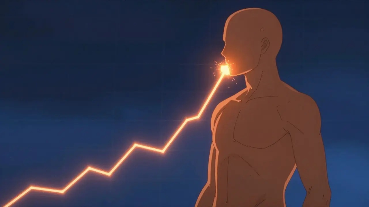 Visualisation animée du pic de concentration Cmax avec une courbe lumineuse