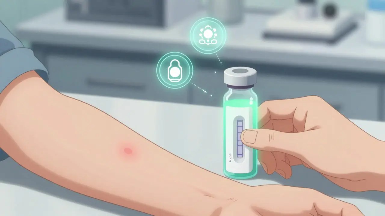 Comparaison visuelle entre le test cutané et le test sanguin pour la tuberculose