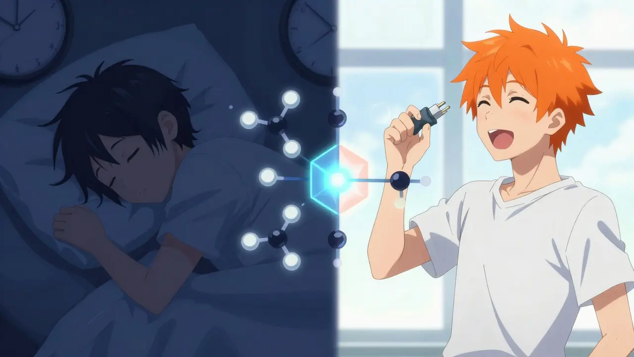 Comparaison visuelle entre somnolence et vigilance dans un style anime
