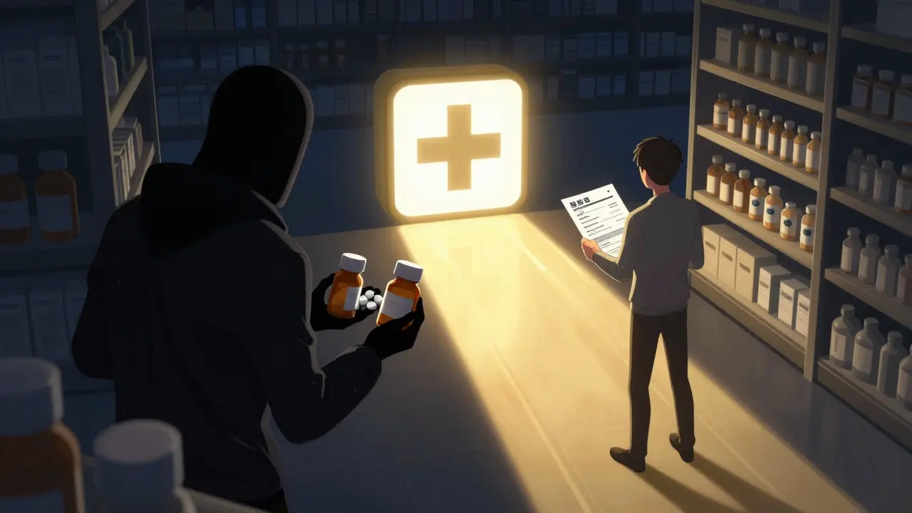 Illustration allégorique évitant les pharmacies en ligne frauduleuses
