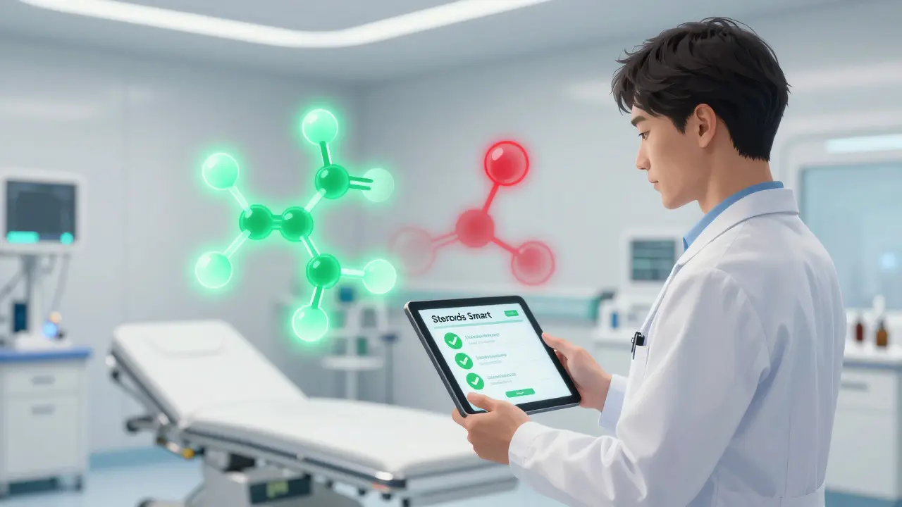 Innovation médicale : protocole sécurisé et nouvelle molécule à faible risque dans un hôpital moderne.