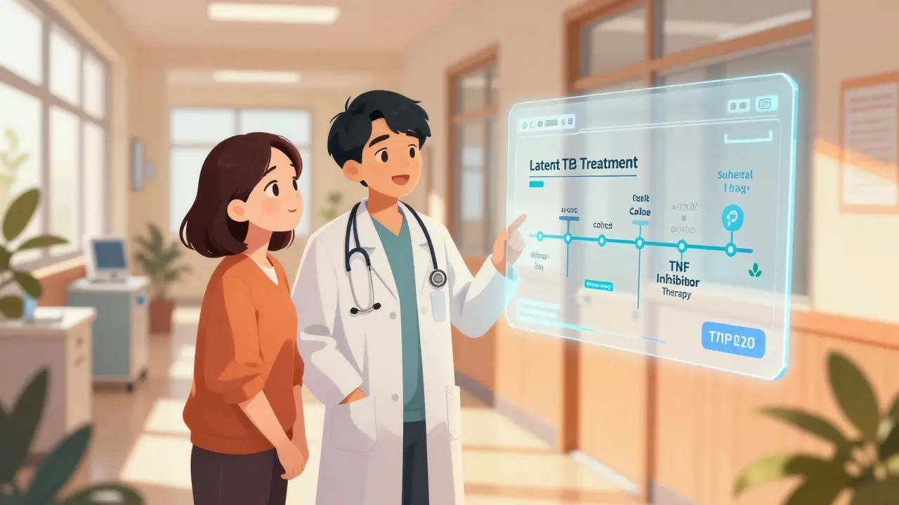 Médecin et patient planifiant ensemble le traitement de la tuberculose latente