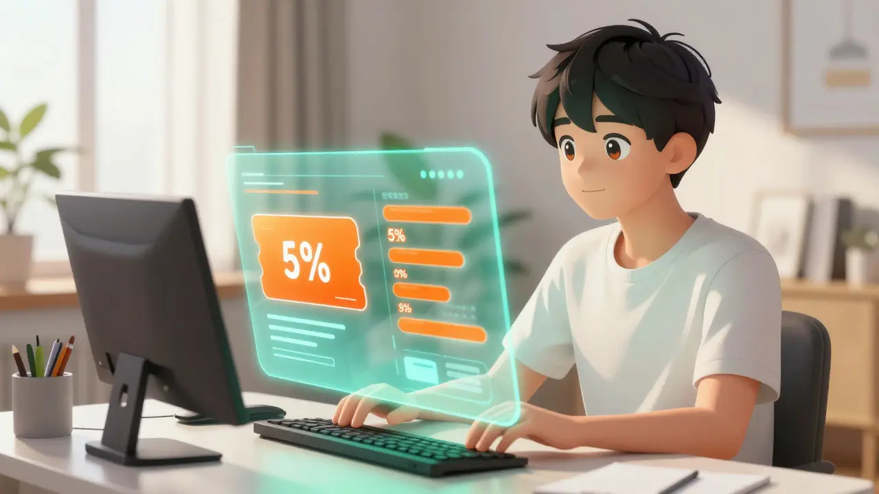 Jeune personne utilisant une interface numérique pour comparer les prix des médicaments
